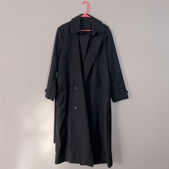 H&M Studio Black Trench Coat - Size 36R - Picture 1 of 8